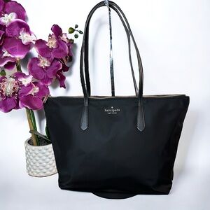 NWOT Authentic Kate Spade Large Kitt Nylon Tote in Black w/ COA,